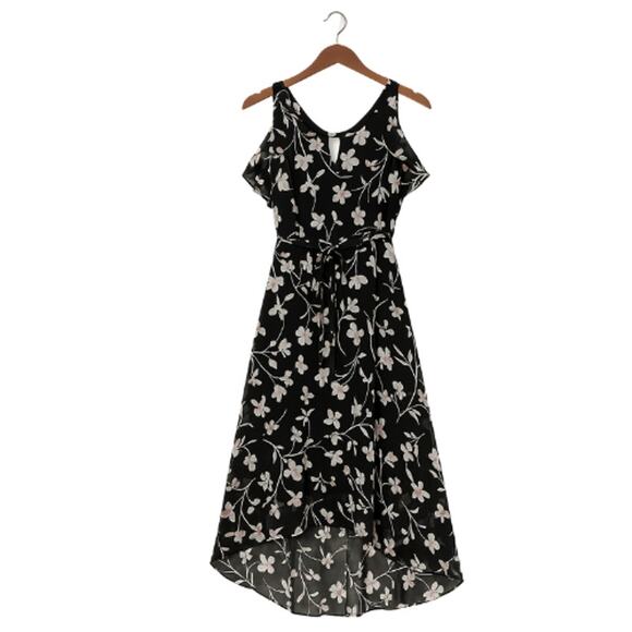 White House Black Market Wrap Hi-Low Sheer Floral Dress – EUC Size 6 - Picture 4 of 5